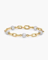DY Madison® Pavé Bead Chain Bracelet in 18K Yellow Gold with Diamonds, 6mm