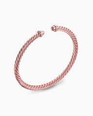 Classic Cable Bracelet in Baby Pink Aluminum, 4mm