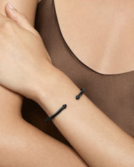 Classic Cable Bracelet in Black Aluminum, 4mm