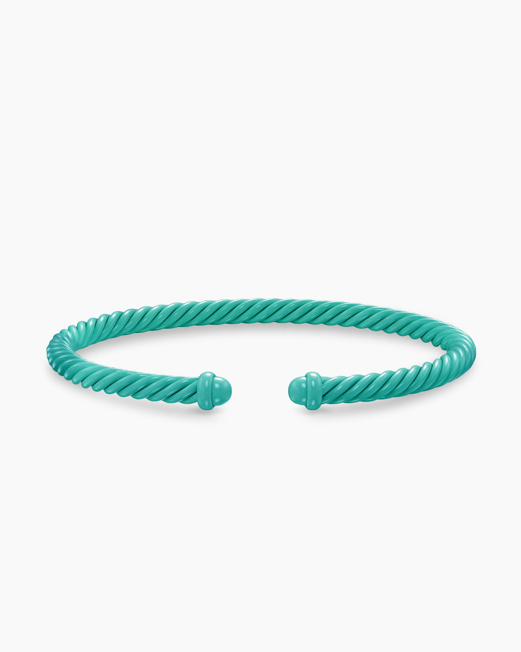 Classic Cable Bracelet in Turquoise Aluminum, 4mm