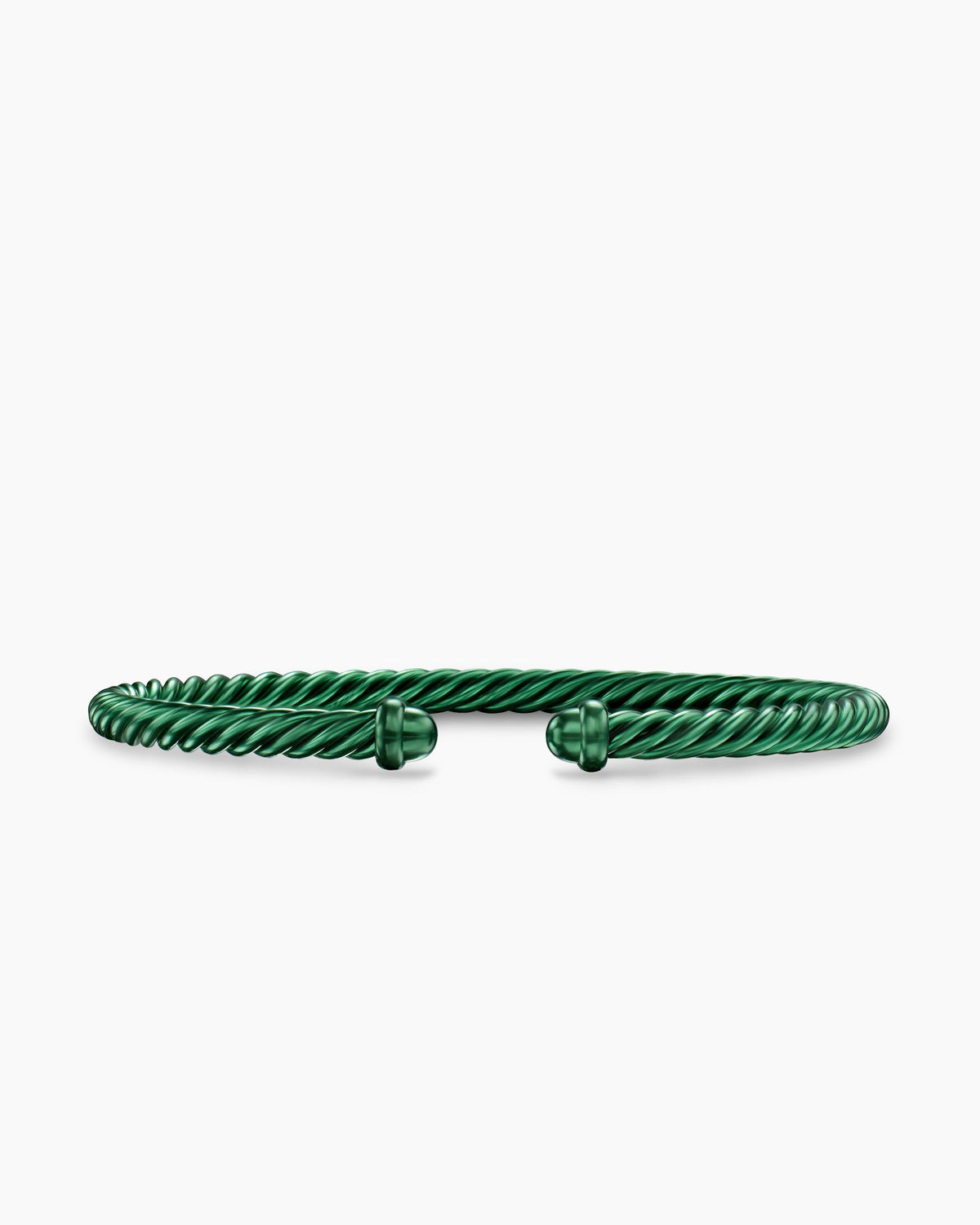 Classic Cable Bracelet in Green Aluminum, 4mm