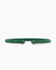 Classic Cable Bracelet in Green Aluminum, 4mm