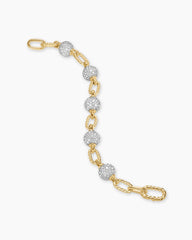 DY Madison® Pavé Bead Chain Bracelet in 18K Yellow Gold with Diamonds, 8.5mm