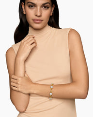 DY Madison® Pavé Bead Chain Bracelet in 18K Yellow Gold with Diamonds, 8.5mm