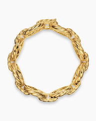 Sculpted Cable Oval Link Bracelet in 18K Yellow Gold, 18mm