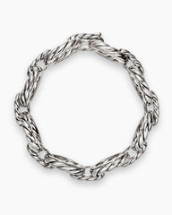 Sculpted Cable Oval Link Bracelet in Sterling Silver, 18mm
