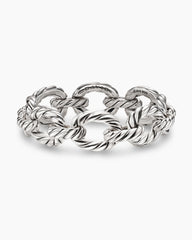 Sculpted Cable Oval Link Bracelet in Sterling Silver, 18mm