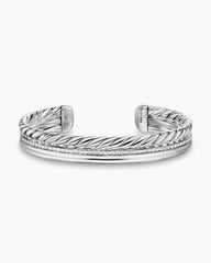 DY Mercer® Three Row Cuff Bracelet in Sterling Silver with Diamonds, 10.4mm