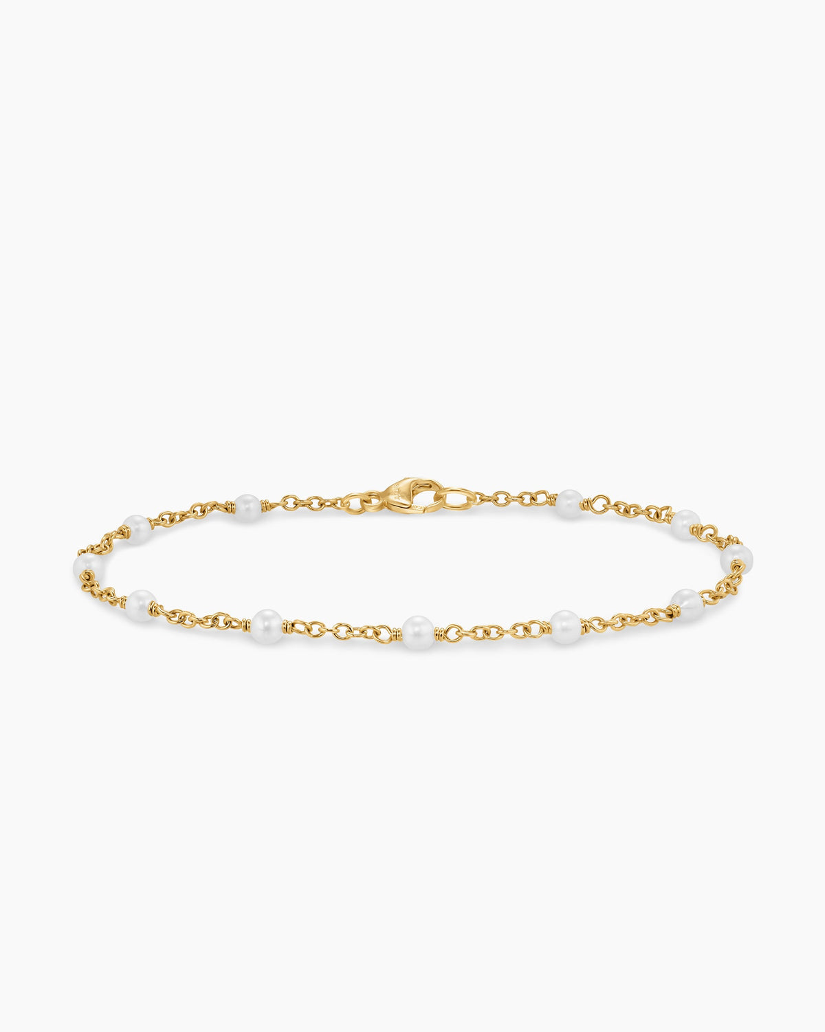 Pearl Classics Station Bracelet in 18K Yellow Gold, 3.5mm