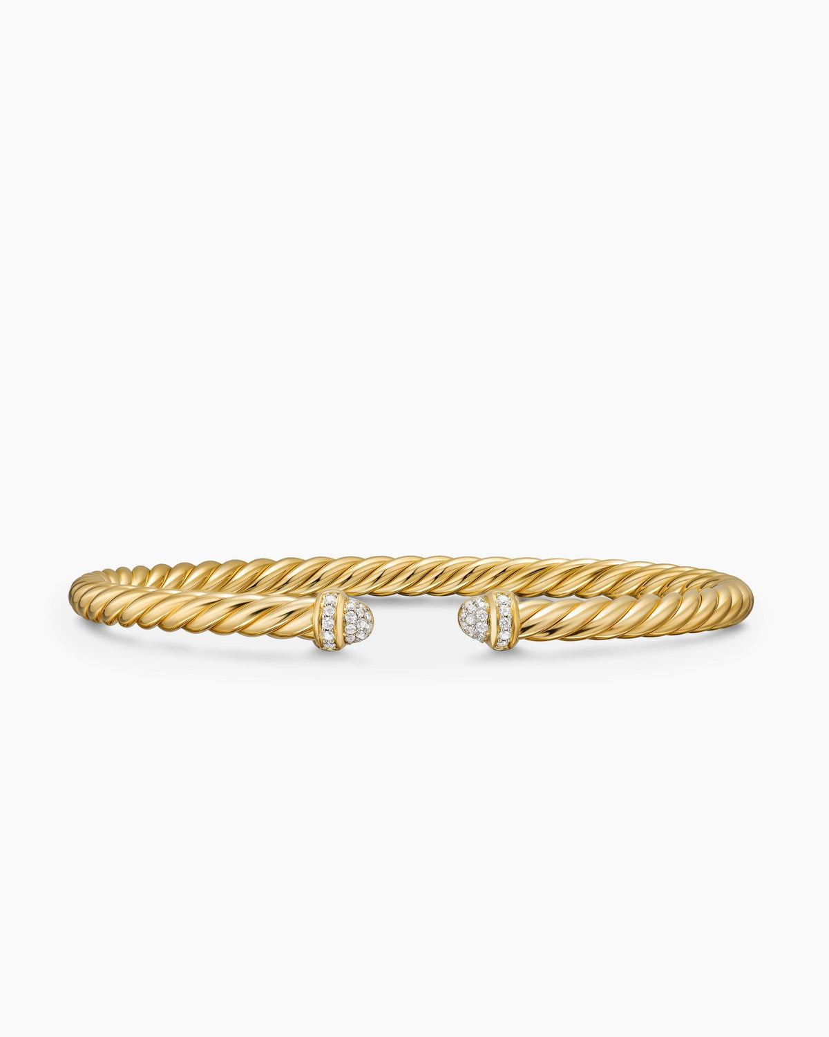 Cablespira® Flex Bracelet in 18K Yellow Gold with Diamonds, 4mm