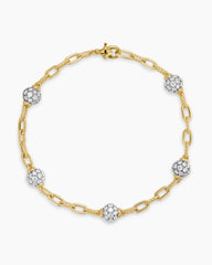 DY Madison® Pavé Bead Chain Bracelet in 18K Yellow Gold with Diamonds, 3mm