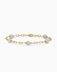 DY Madison® Pavé Bead Chain Bracelet in 18K Yellow Gold with Diamonds, 3mm