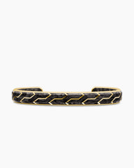 Streamline® Cuff Bracelet in 18K Yellow Gold with Forged Carbon, 8.5mm