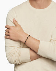 Fortune Woven Bracelet in Black Nylon with Black Onyx and 18K Yellow Gold, 5.5mm