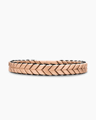 Chevron Woven Bracelet in 18K Rose Gold and Black Nylon, 9mm