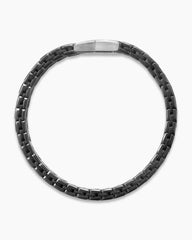 Chevron Woven Bracelet in Black Titanium and Black Nylon, 9mm