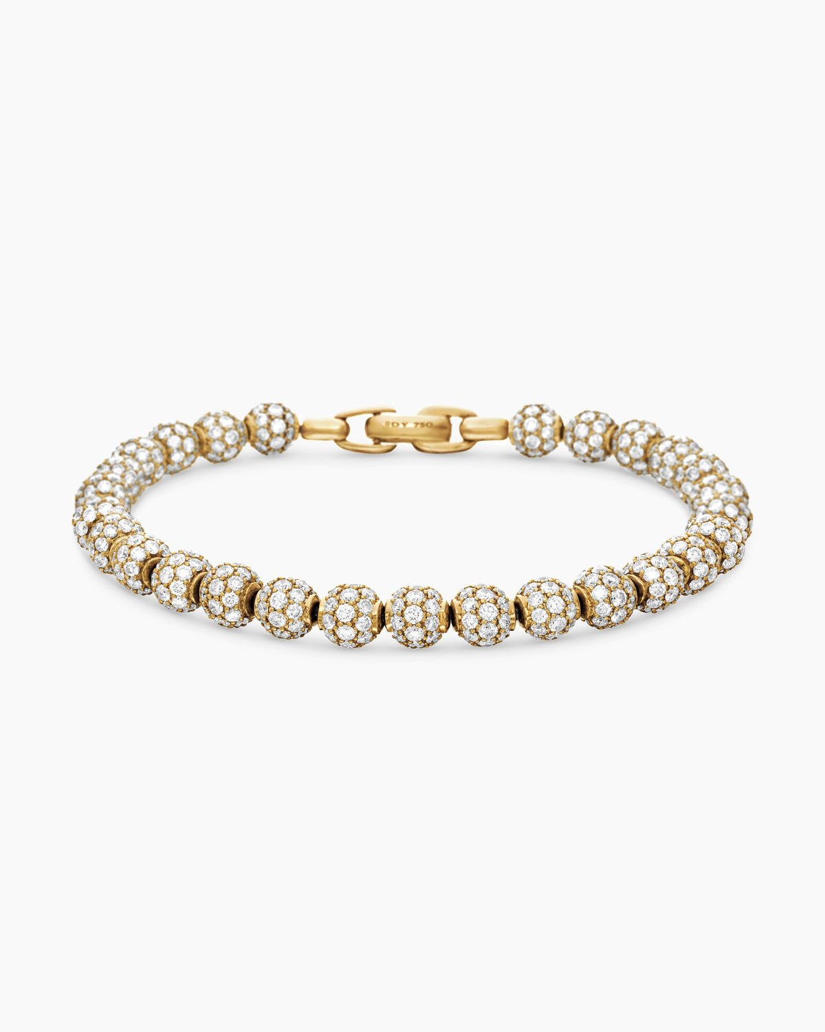 Spiritual Beads Bracelet in 18K Yellow Gold and Pavé Diamonds, 6mm