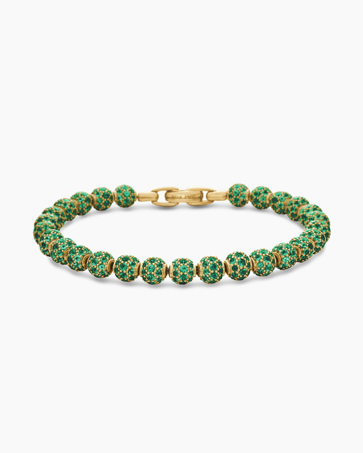 Spiritual Beads Bracelet in 18K Yellow Gold and Pavé Emeralds, 6mm
