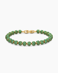 Spiritual Beads Bracelet in 18K Yellow Gold and Pavé Emeralds, 6mm