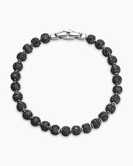 Spiritual Beads Bracelet in Platinum and Pavé Black Diamonds, 6mm