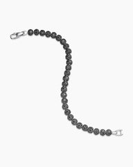 Spiritual Beads Bracelet in Sterling Silver with Pavé Black Diamonds, 6mm
