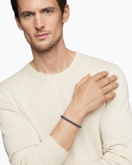 Spiritual Beads Bracelet in Sterling Silver with Pavé Black Diamonds, 6mm