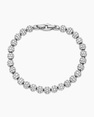 Spiritual Beads Bracelet in Sterling Silver with Pavé Diamonds, 6mm