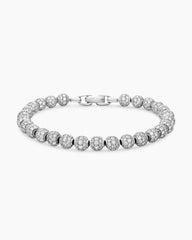 Spiritual Beads Bracelet in Sterling Silver with Pavé Diamonds, 6mm