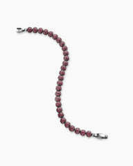 Spiritual Beads Bracelet in Sterling Silver with Pavé Rubies, 6mm