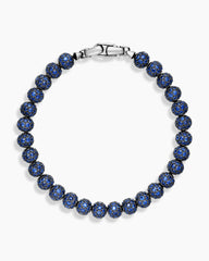 Spiritual Beads Bracelet in Sterling Silver with Pavé Sapphires, 6mm