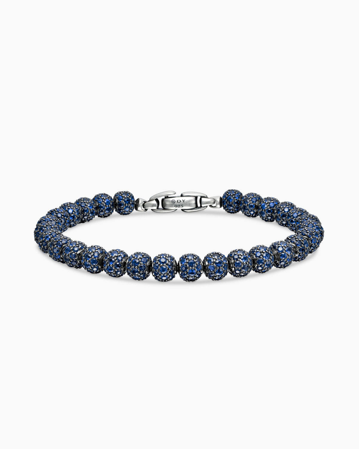 Spiritual Beads Bracelet in Sterling Silver with Pavé Sapphires, 6mm