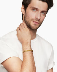 Chevron Cuff Bracelet in 18K Yellow Gold, 9mm