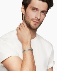 Chevron Cuff Bracelet in Sterling Silver, 9mm