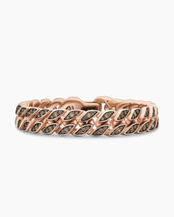 Curb Chain Bracelet in 18K Rose Gold with Cognac Diamonds, 11.5mm
