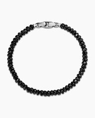 Spiritual Beads Faceted Bracelet in Sterling Silver with Black Spinel, 5mm