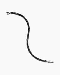 Spiritual Beads Faceted Bracelet in Sterling Silver with Black Spinel, 5mm