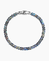 Spiritual Beads Faceted Bracelet in Sterling Silver with Labradorite, 5mm