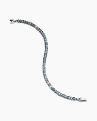 Spiritual Beads Faceted Bracelet in Sterling Silver with Labradorite, 5mm