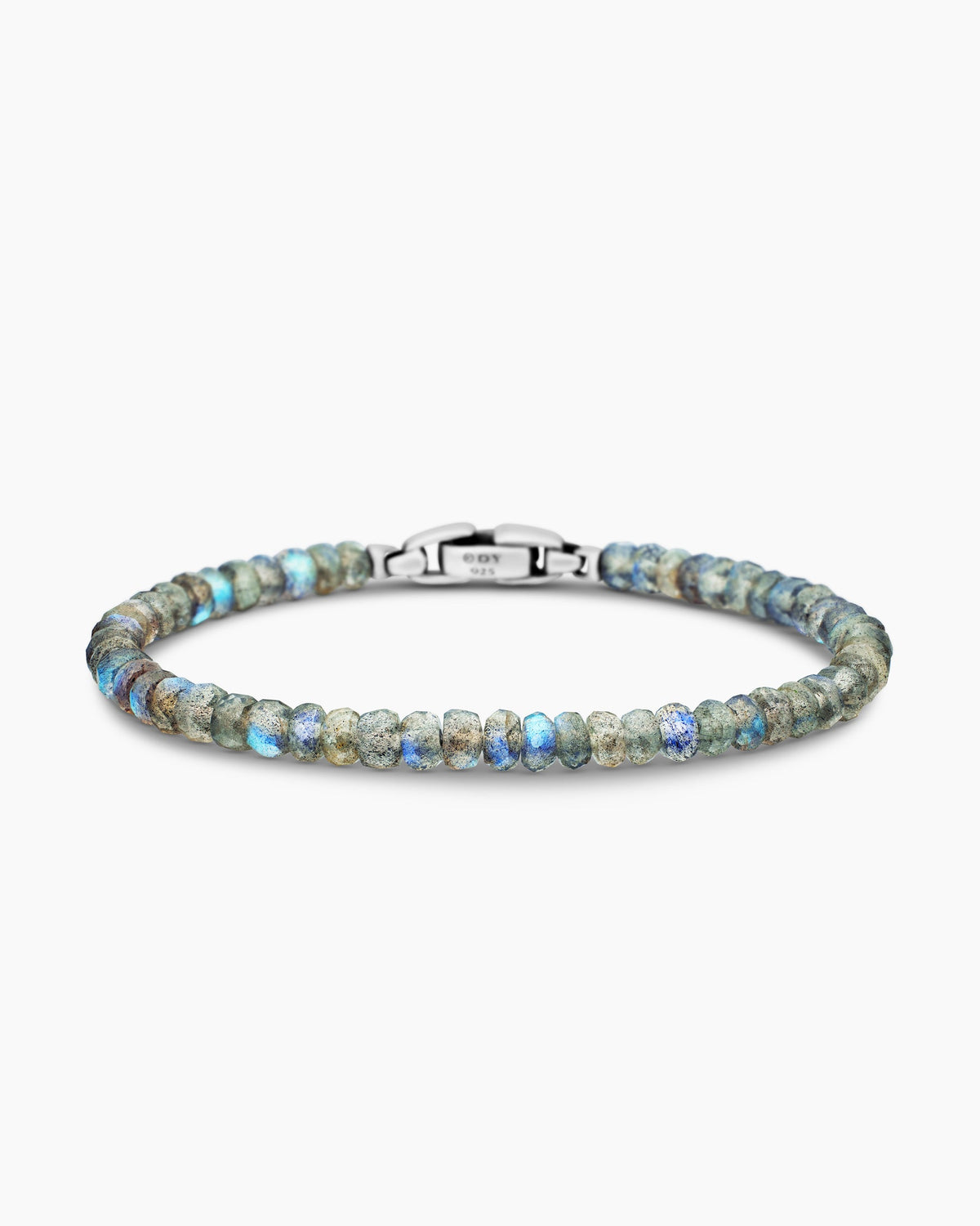 Spiritual Beads Faceted Bracelet in Sterling Silver with Labradorite, 5mm