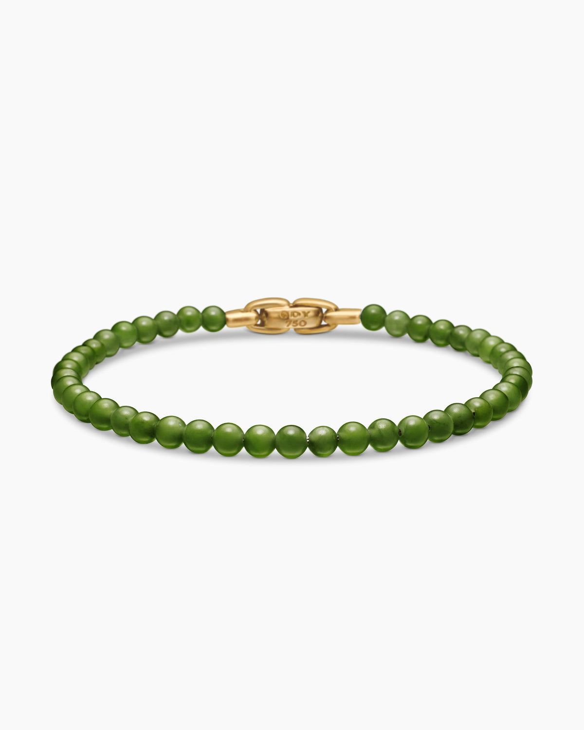Spiritual Beads Bracelet with Nephrite Jade and 18K Yellow Gold, 4mm