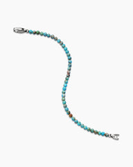 Spiritual Beads Bracelet in Turquoise with Sterling Silver, 4mm