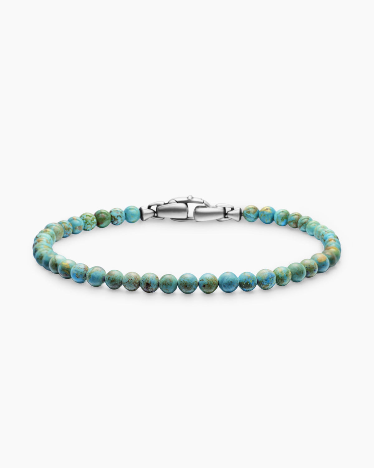 Spiritual Beads Bracelet in Turquoise with Sterling Silver, 4mm