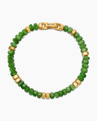 Hex Bead Bracelet with Nephrite Jade and 18K Yellow Gold, 6mm