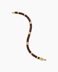 Hex Bead Bracelet with Red Tiger’s Eye and 18K Yellow Gold, 6mm