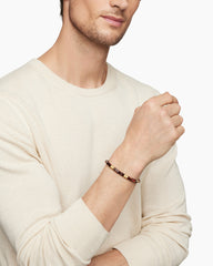 Hex Bead Bracelet with Red Tiger’s Eye and 18K Yellow Gold, 6mm