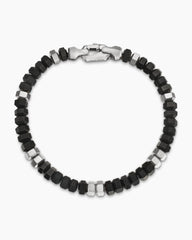 Hex Bead Bracelet in Sterling Silver with Black Onyx, 6mm
