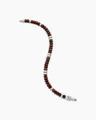 Hex Bead Bracelet in Sterling Silver with Red Tiger’s Eye, 6mm