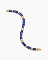 Hex Bead Bracelet with Lapis and 18K Yellow Gold, 8mm