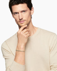 Curb Chain Bracelet in 18K Yellow Gold with Diamonds, 8mm