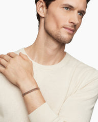 Curb Chain Bracelet in 18K Rose Gold with Cognac Diamonds, 8mm